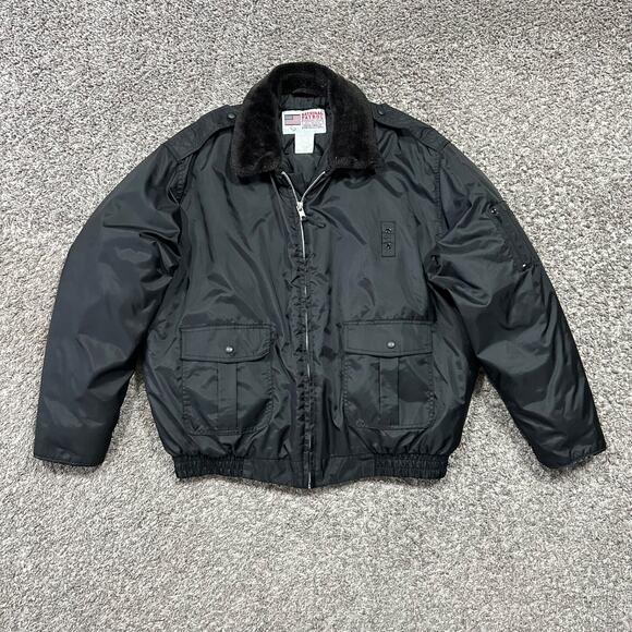 Vintage Bomber Jacket National Patrol Quilted Nylon Full Zip y2k Insulated Black - Picture 11 of 11